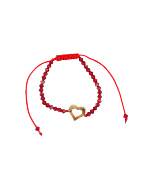 18KT Gold Red Heart Bracelet