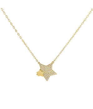 18KT Gold Zircon Star Necklace