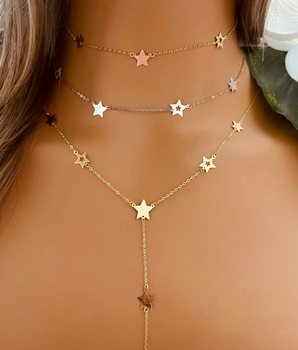 ZS Jewelry 18KT Gold Star Necklaces
