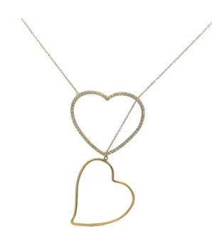 18KT Gold Dual Heart Necklace