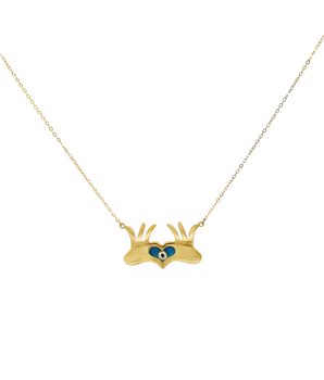 18KT Gold Heart Eye Necklace