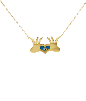 18KT Gold Heart Eye Necklace