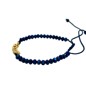 18KT Gold Blue Luxe Cuban Bracelet