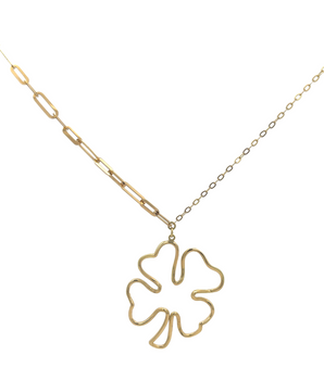 18KT Gold Flower Clip Necklace