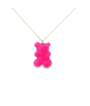 18KT Gold Pink Gummy Necklace