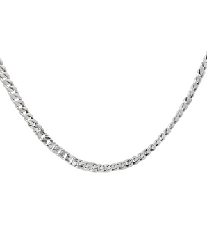 18KT White Gold Cuban Chain Necklace