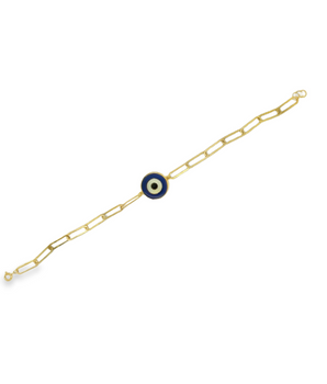 18KT Gold Evil Paper Clip Bracelet