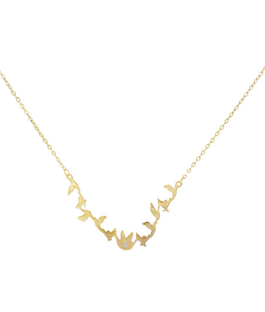 18KT Gold Elegant Bird Flock Necklace