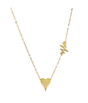 18KT Gold Heart Beating Necklace