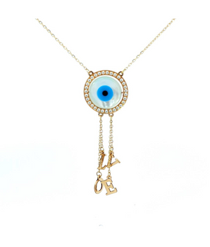 18KT Gold Eye Love Necklace