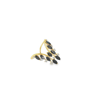 18KT Gold Black Onyx Zircon Ring