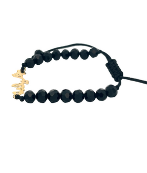 18KT Gold Customized Onyx Bracelet