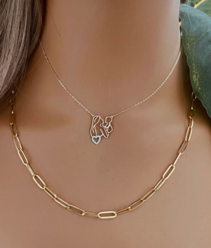 18KT Gold Mother & Child Necklaces