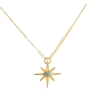 18KT Gold Starlight with Zircon Necklace