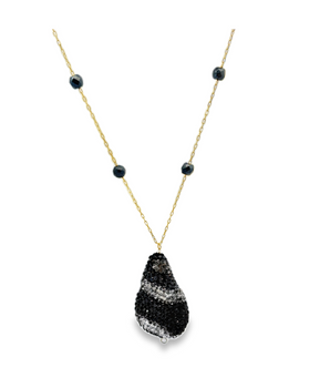 18KT Gold Black Sparkling Zircon Necklace