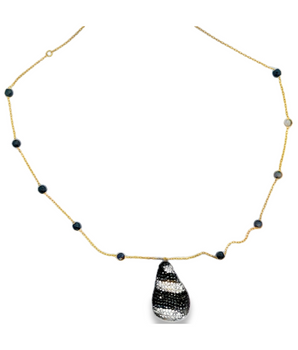 18KT Gold Black Sparkling Zircon Necklace