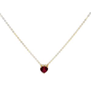 18KT Gold Heart Shaped Stone Necklace