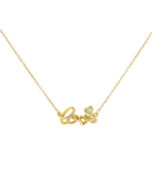 18KT Gold Love Necklace with Zircon