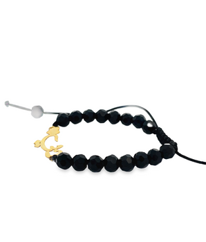 18KT Gold Black Onyx Bracelet