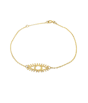 18KT Gold Eye with Lashes Bracelet