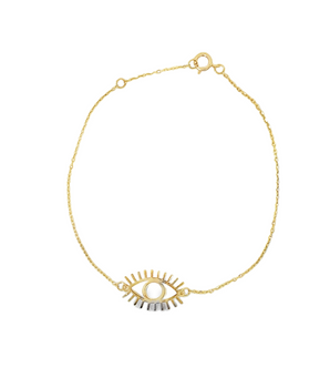 18KT Gold Eye with Lashes Bracelet