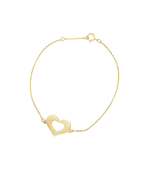 18KT Gold Heart Bracelet