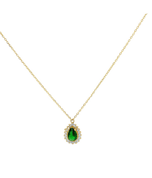 18KT Gold Green Gem Necklace