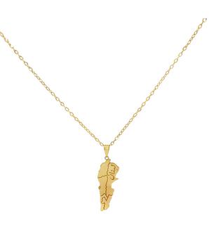 18KT Gold Customized Map Necklace