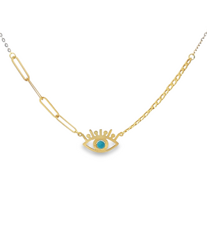 18KT Gold Fairouz Eye Clip Necklace