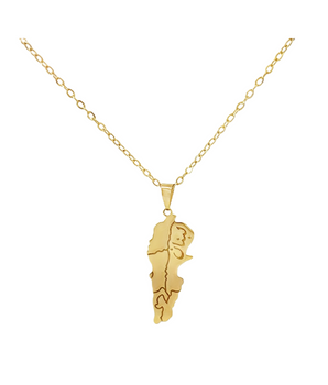 18KT Gold Customized Map Necklace