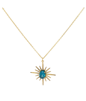 18KT Gold Opulent Blue Necklace