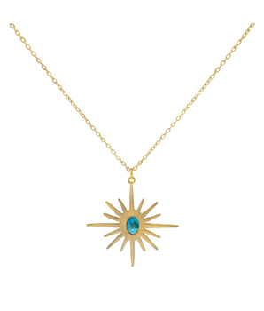 18KT Gold Opulent Blue Necklace