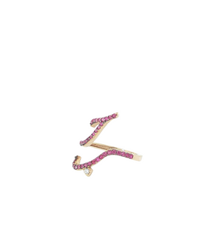 18KT Gold Ruby Zircon Love Ring