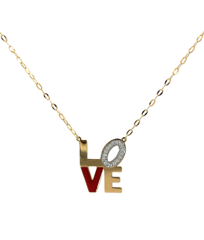 18KT Gold Love Zircon Necklace