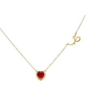 18KT Gold Heart Shaped Ruby Valentine Necklace