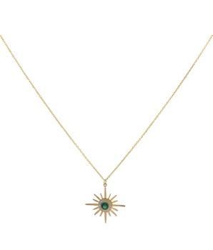 18KT Gold Green Star Necklace