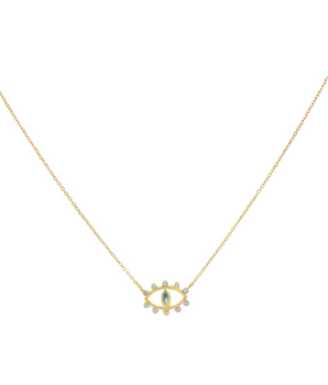 18KT Gold Enamel Eye Necklace