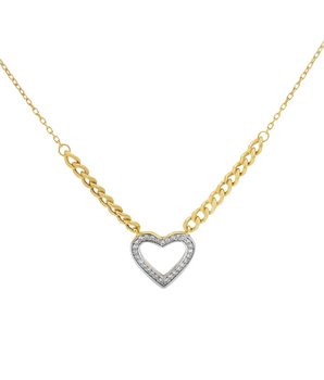 18KT Gold Heart Zircon Necklace