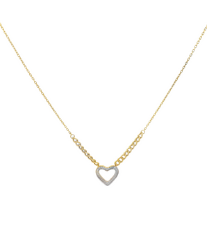 18KT Gold Heart Zircon Necklace