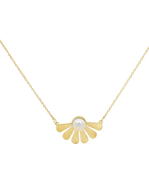 18KT Gold Pearl Flower Necklace