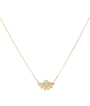 18KT Gold Pearl Flower Necklace