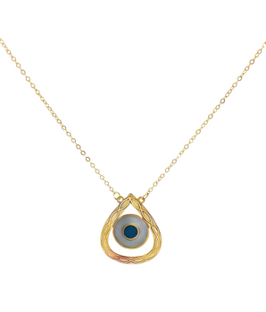 18KT Gold Enamel Eye Necklace