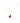 18KT Gold Red Enamel Heart Necklace