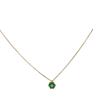 18KT Gold Green Flower Necklace