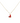 18KT Gold Red Enamel Heart Necklace