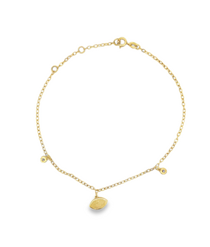 18KT Gold Enamel Lips Anklet