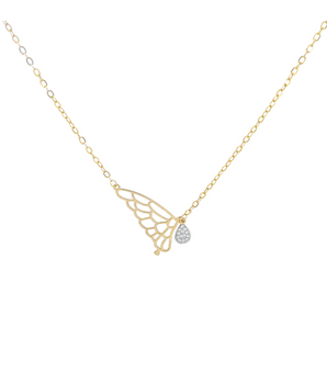 18KT Gold Flying Butterfly Necklace