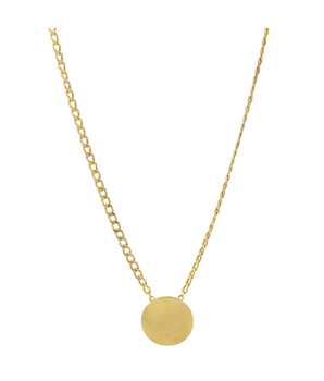 18KT Gold Enamel Round Pendant Necklace