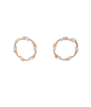 18KT Gold Zircon Marquise Earrings