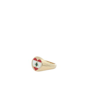 18KT Gold Christmas Heart Ring